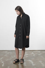 Australian Wool Mandarin Collar Shirtdress - GOOD STUDIOS