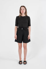 Hemp Linen High Waist Bell Shorts - GOOD STUDIOS