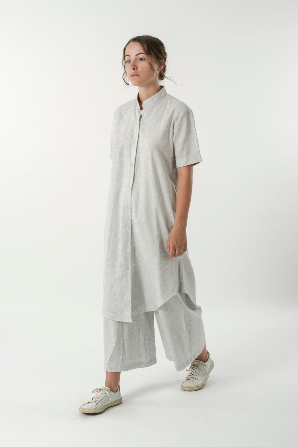 Hemp Linen Short Sleeve Shirtdress - GOOD STUDIOS