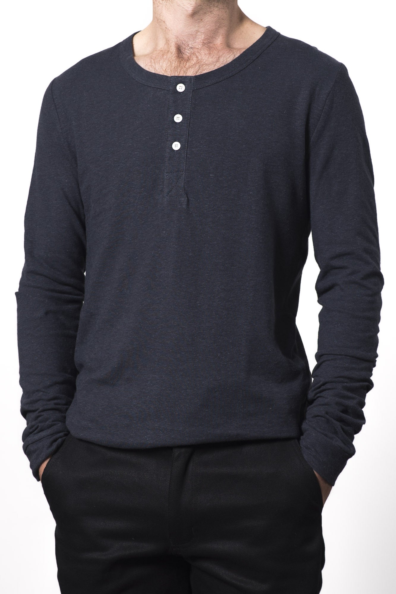 Mens Hemp Jersey Henley Top - GOOD STUDIOS