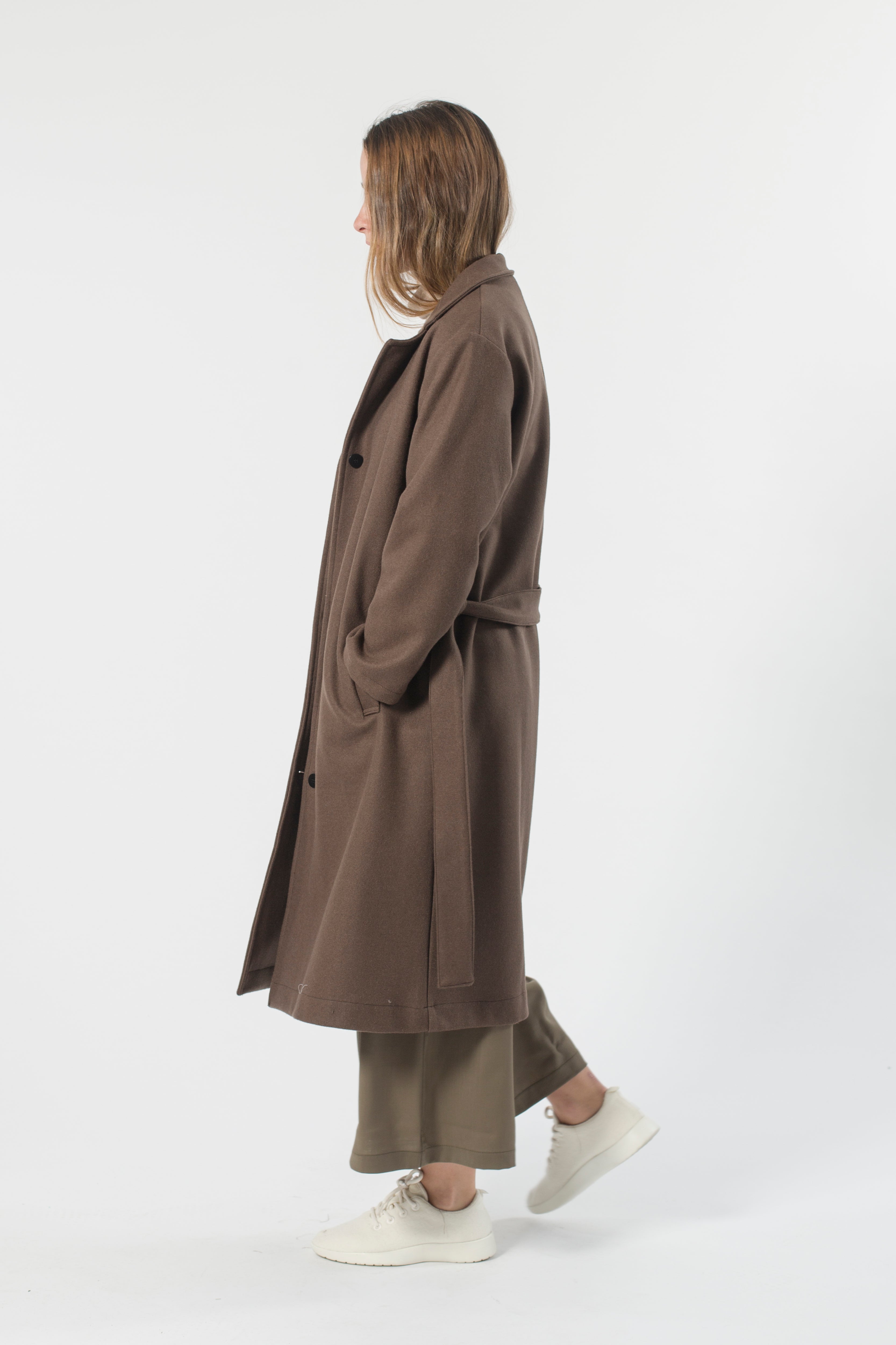 Australian Wool Melton Trench - Cedar