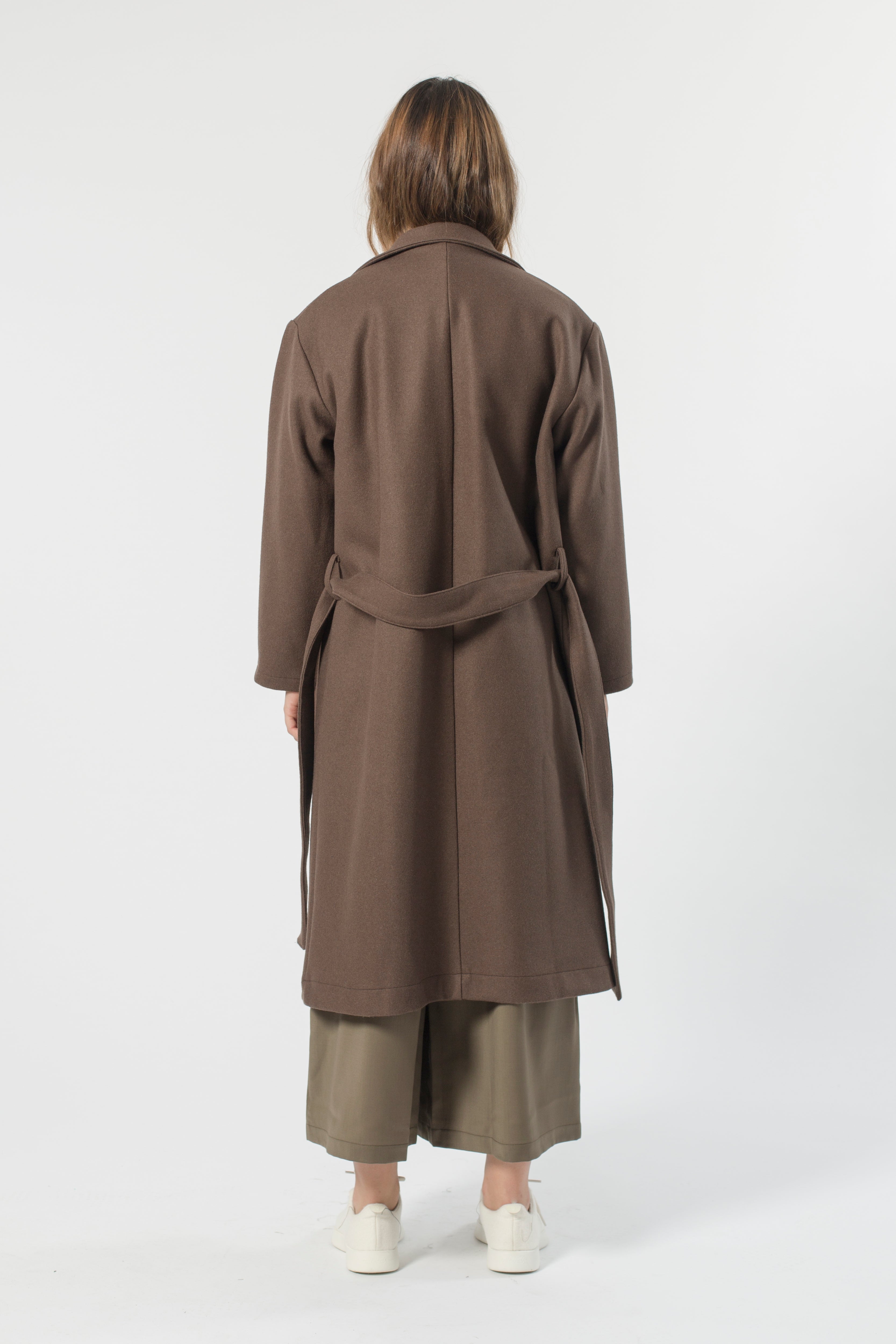 Australian Wool Melton Trench - Cedar