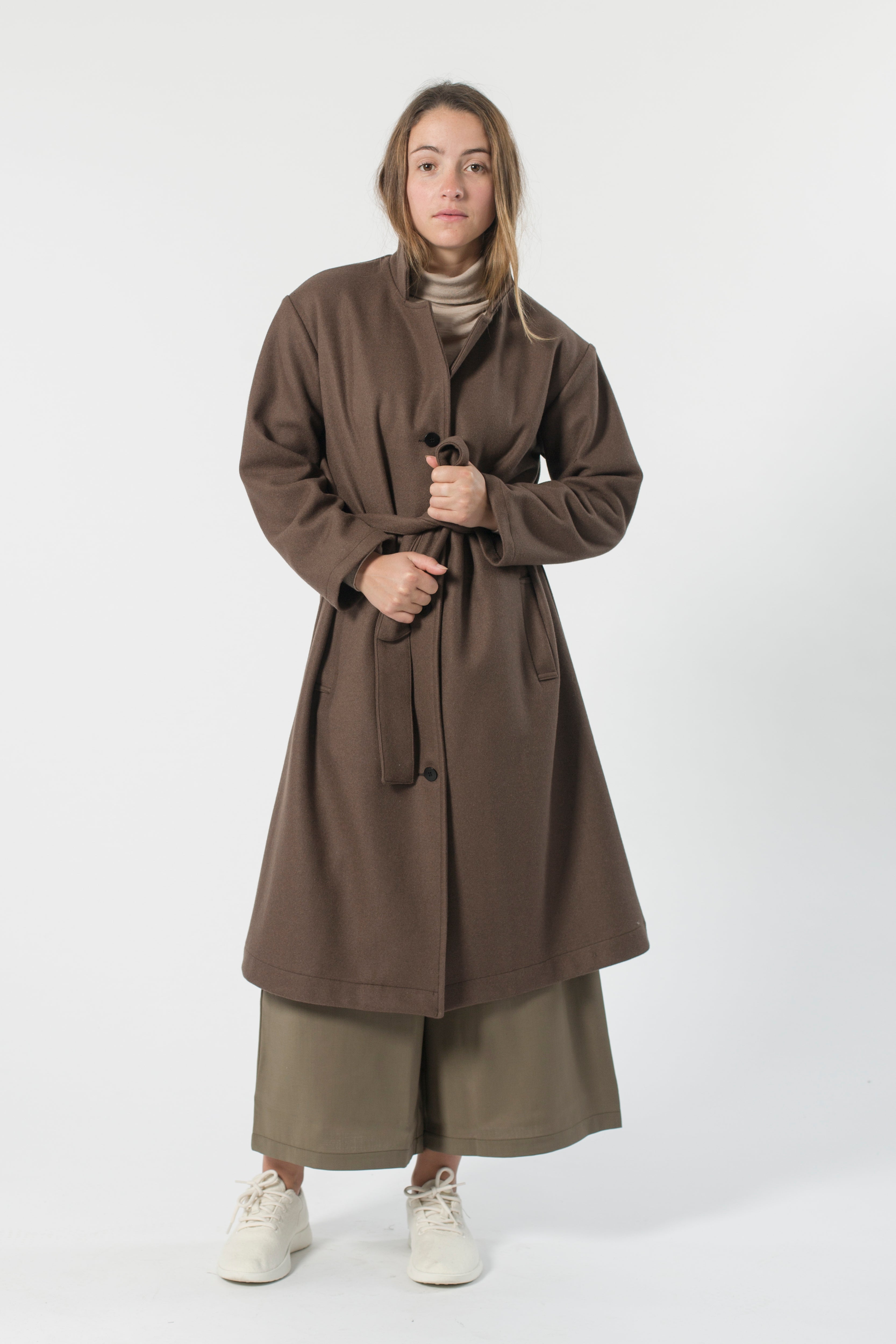 Australian Wool Melton Trench - Cedar