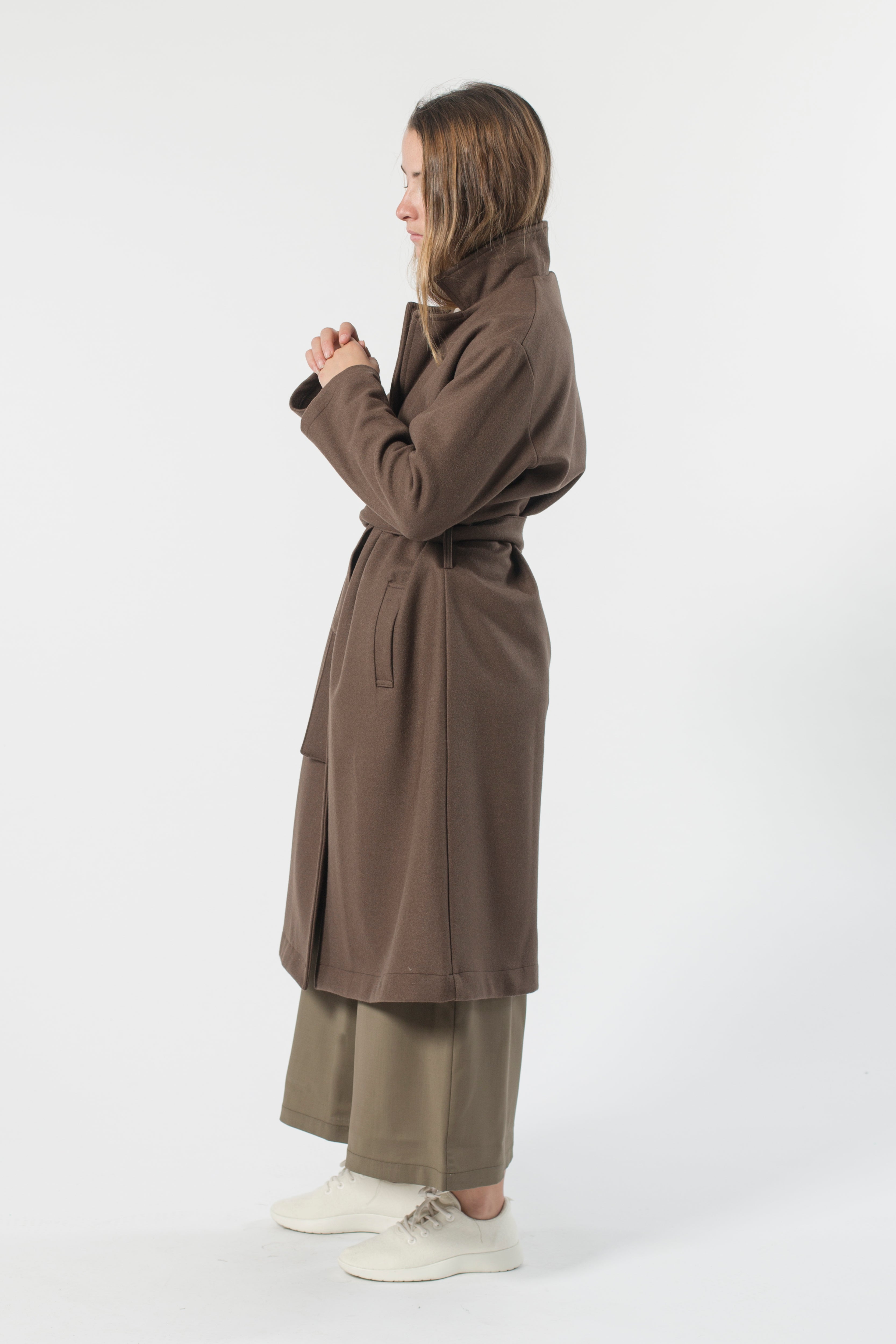 Australian Wool Melton Trench - Cedar