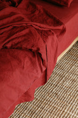 Burgundy Hemp Linen Quilt Cover