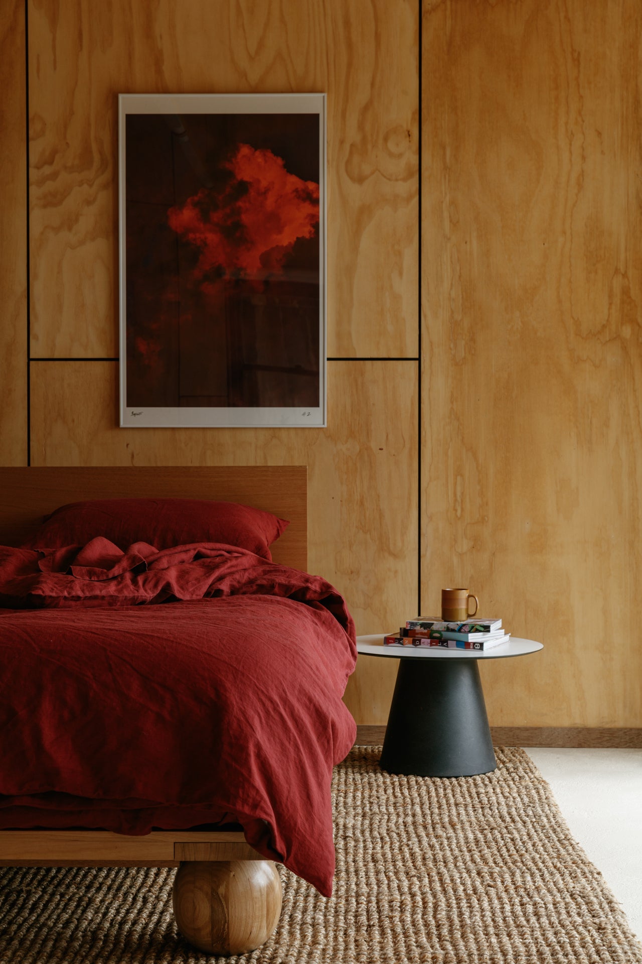 Burgundy Hemp Linen Top Sheet