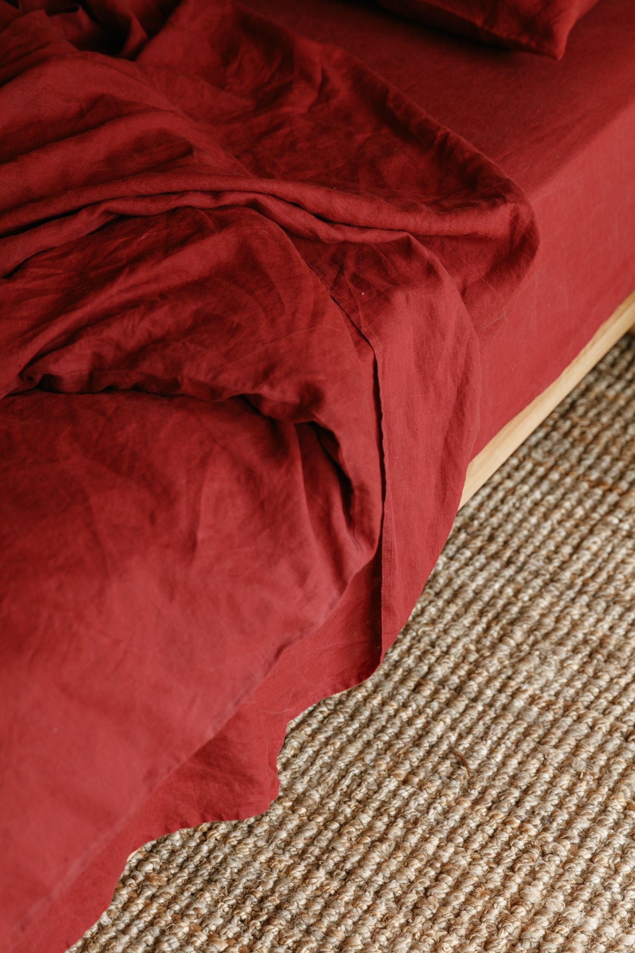 Burgundy Hemp Linen Top Sheet