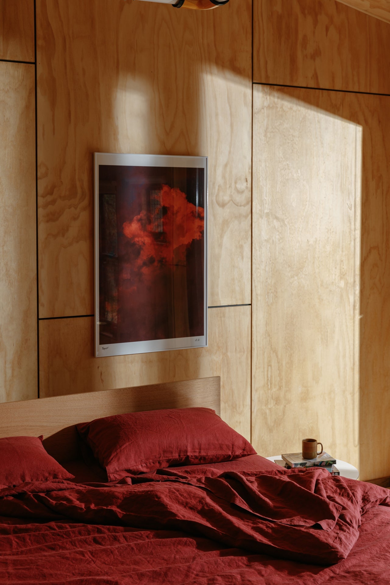 Burgundy Hemp Linen Top Sheet