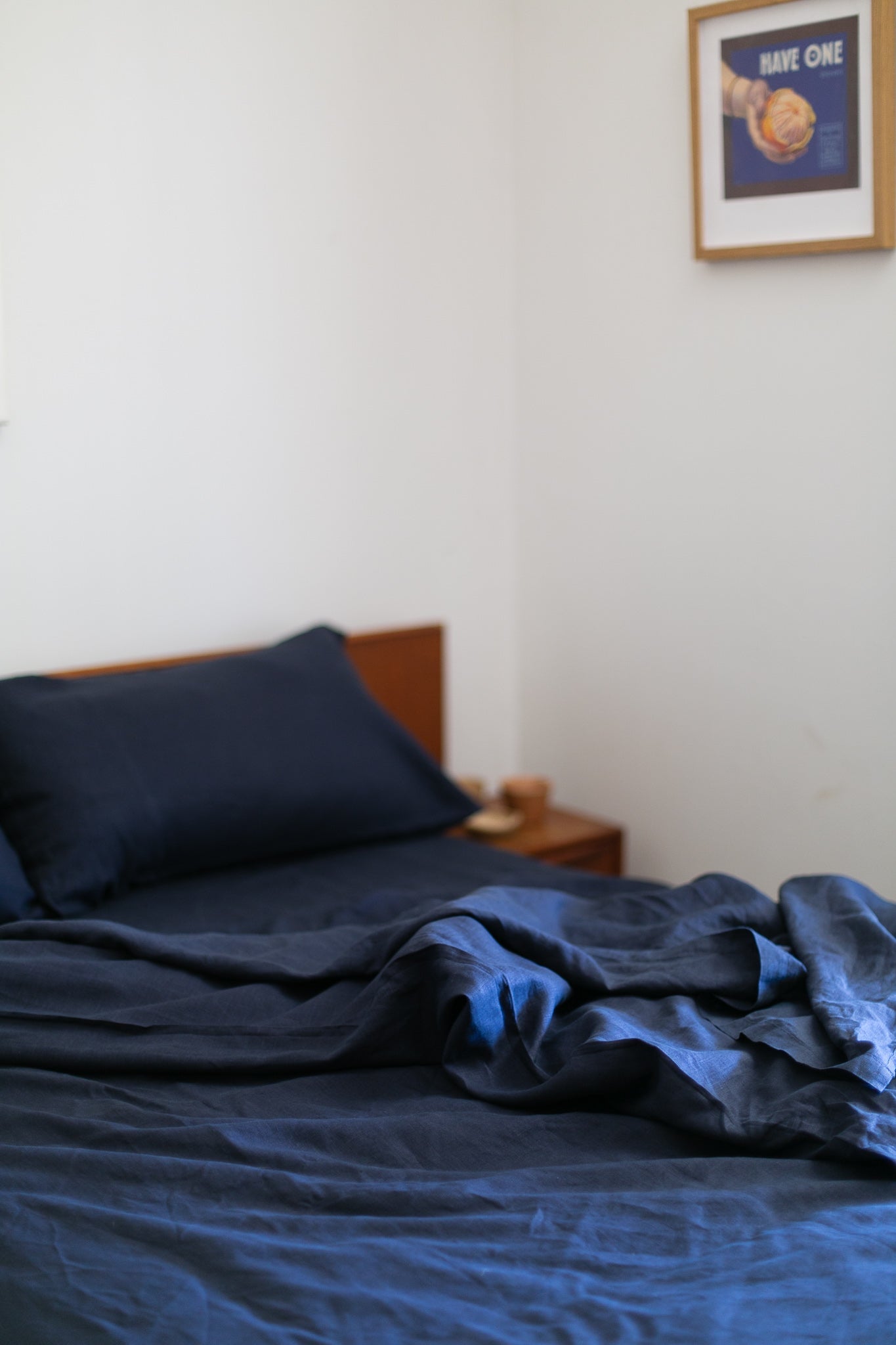 Navy Hemp Linen Bedding Set