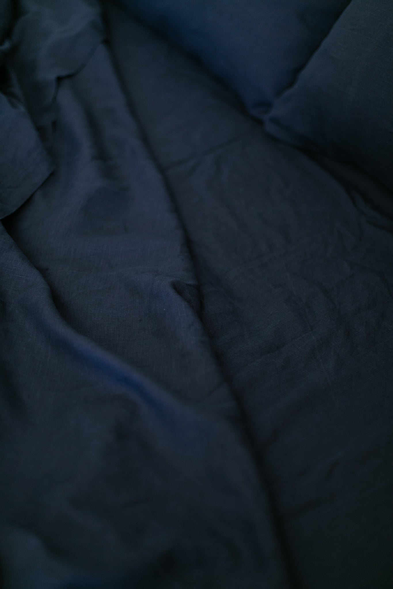 Navy Hemp Linen Fitted Sheet