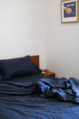 Navy Hemp Linen Quilt Cover