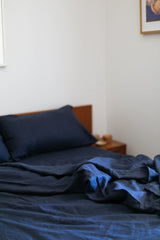 Navy Hemp Linen Top Sheet