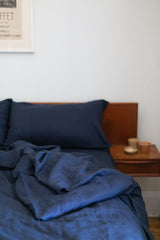 Navy Hemp Linen Top Sheet