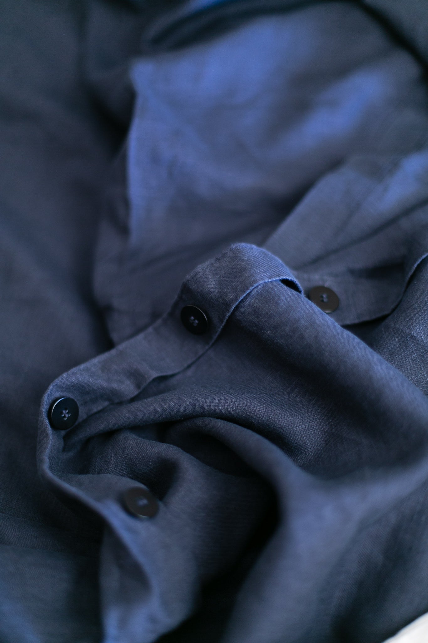 Navy Hemp Linen Top Sheet