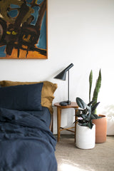 Navy Hemp Linen Top Sheet