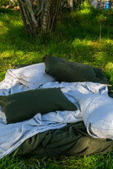 Powder Blue Hemp Linen Bedding Set