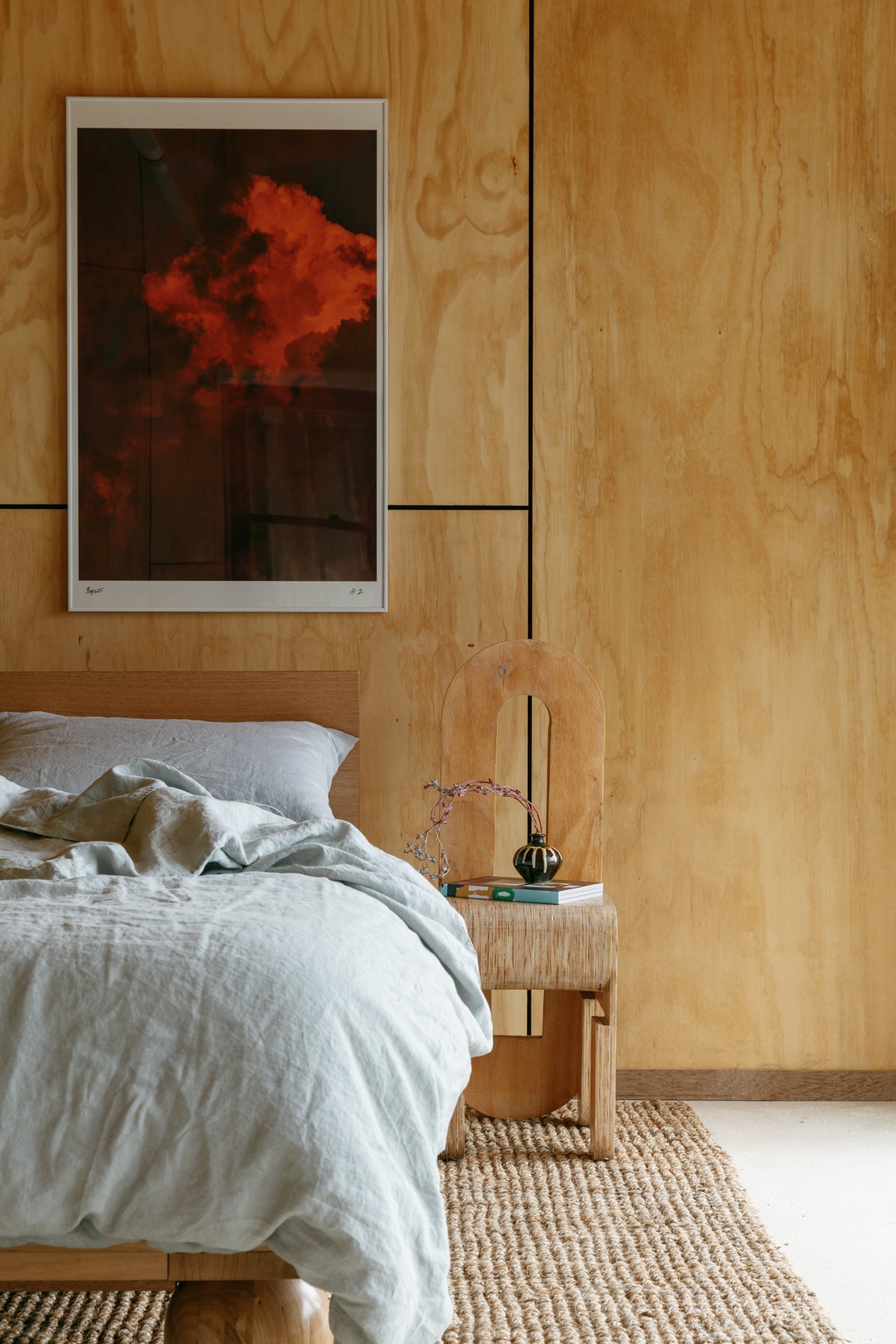 Powder Blue Hemp Linen Bedding Set