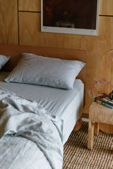 Powder Blue Hemp Linen Bedding Set