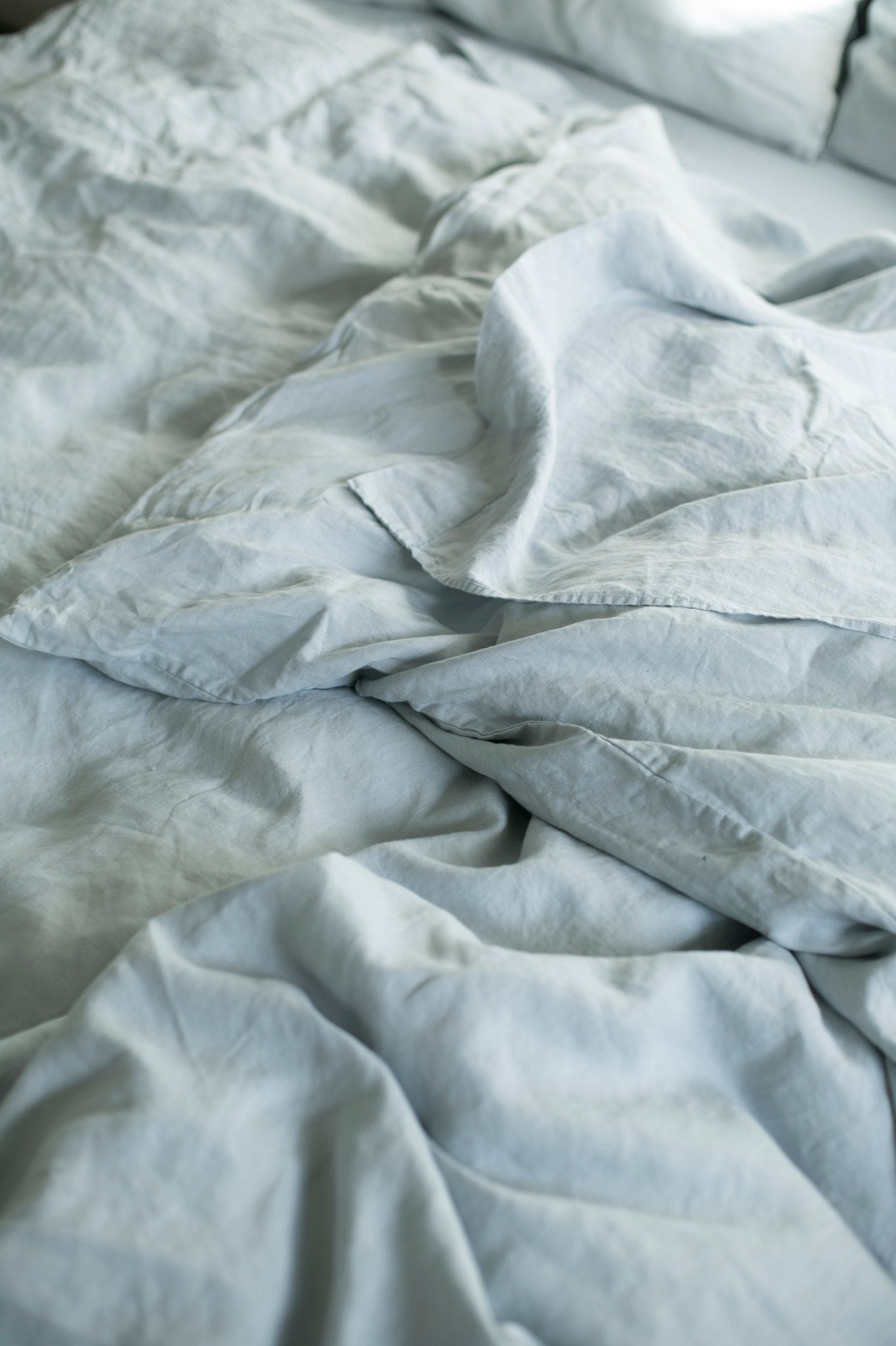 Powder Blue Hemp Linen Fitted Sheet