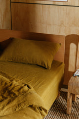 Sicilian Olive Hemp Linen Fitted Sheet