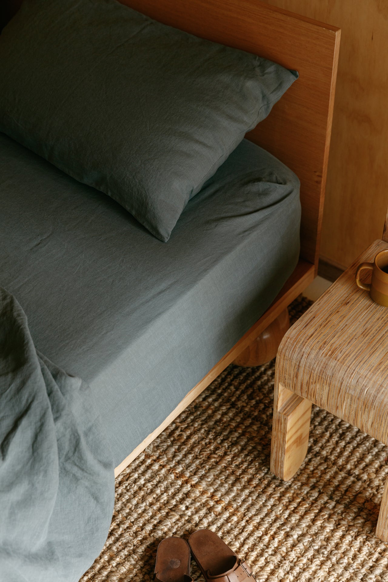 Storm Hemp Linen Fitted Sheet