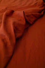 Terracotta Hemp Linen Fitted Sheet