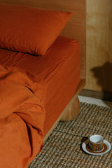 Terracotta Hemp Linen Quilt Cover
