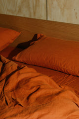 Terracotta Hemp Linen Quilt Cover